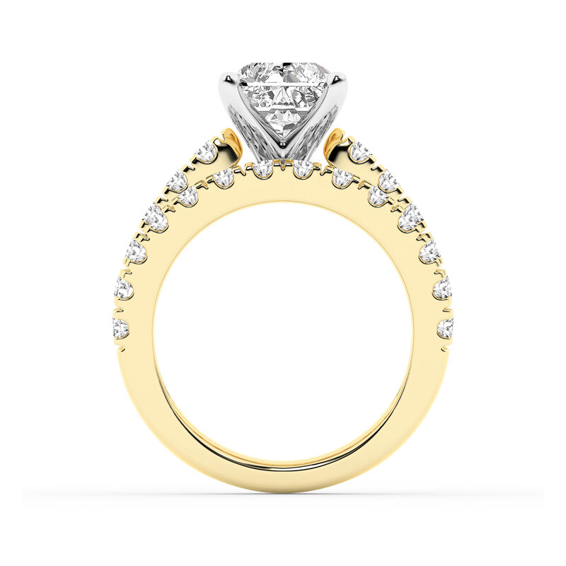 Radiant-Cut Lab Grown 5ctw. Diamond Classic Engagement Ring Set in 14k Yellow Gold image number null